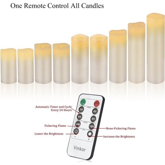 New Flameless Candles Battery Operated Candles Real Wax Pillar LED Candles - Picture 6 of 7